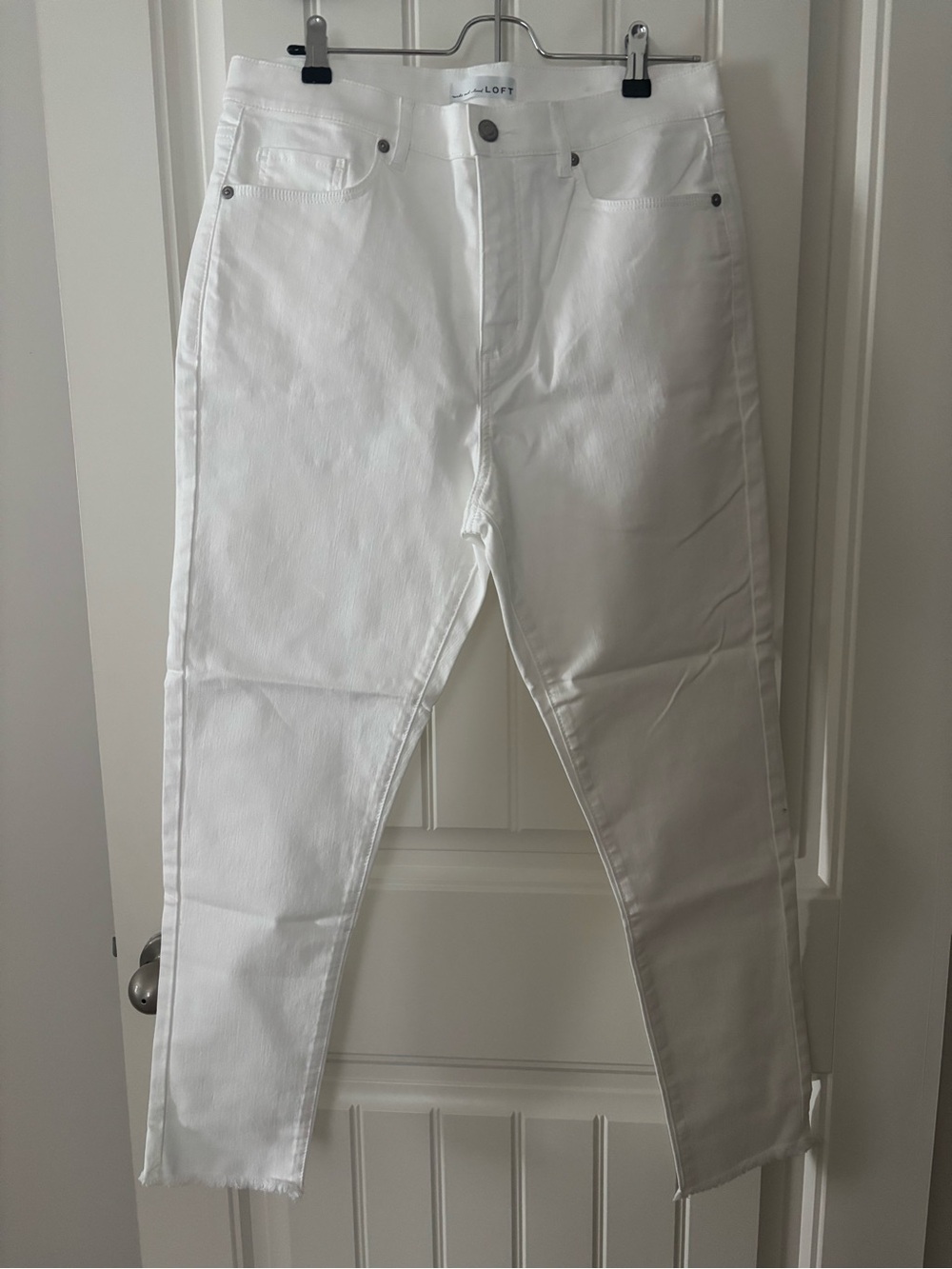 LOFT White Ankle Skinny High-Rise Jeans